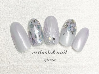 エストラッシュアンドネイル 銀座店(est lash&nail)/シェルマーメイドネイル
