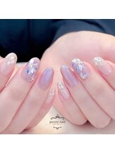 ピオニーネイル(peony nail)/ミラー＆ニュアンスフラワー