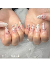 長さだし×さくらんぼネイル