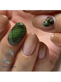 バレンタインネイル 抹茶紗々♪