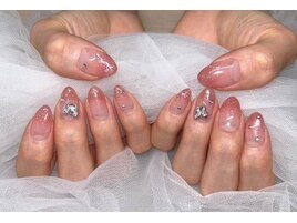 グラデ・ラメ・蝶々・ストーン