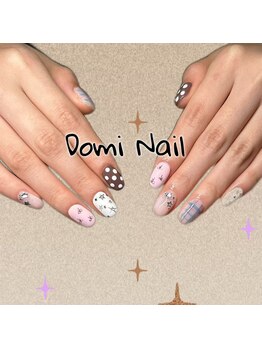 Domi Nail Salon 渋谷店　長さだし/持ち込み/フィルイン/ワンホン/手書きネイル＊