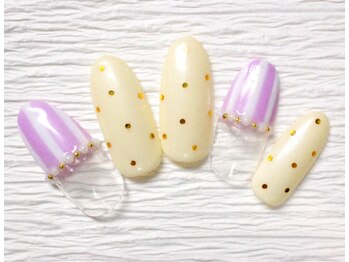 ネイルサロン マハロ 横浜四季の森フォレオ店(Nail Salon Mahalo)/パステルストライプ ¥8300