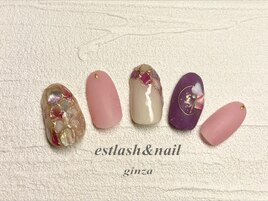 シェルタイルピンクネイル