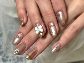 リボンチェックシンプルベージュ