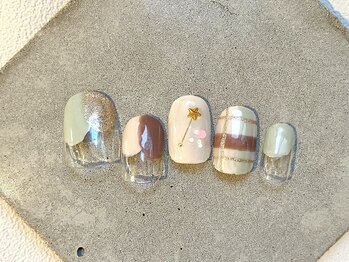 カラ ネイル 中津店(calla nail)/チェック×フレンチ