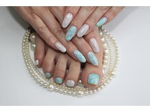 ネイルサロンスクール ビュートバタフライ 町田店(BEAUT BUTTERFLY)/天然石風ネイル