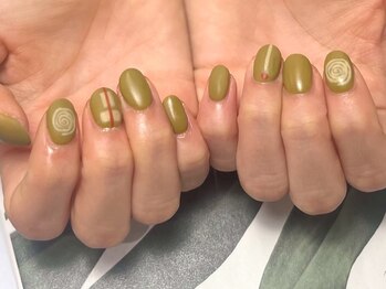 マットネイル/手描きアート