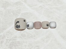 アクアソル(AQUASOL)/【FOOT】黒猫ネイル