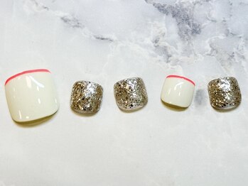 ネイルサロン クラーヴォ(cravo)/フットシンプルアートコース　26