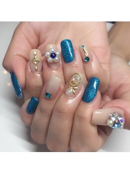 フルール(Fleur)/ブルー×ベージュ