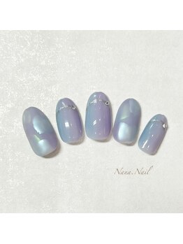 ナナネイル(Nana.Nail)/パステルブルーニュアンスネイル