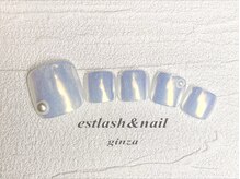 エストラッシュアンドネイル 銀座店(est lash&nail)/フットオーロラホワイトネイル