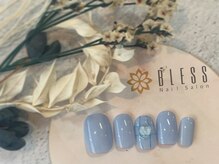 ネイルアンドアイラッシュ ブレス エスパル山形本店(BLESS)/ハート×チェック