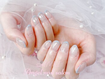 エンジェルネイルサロン(Angel nail salon)/キラキラXくすみカラーフレンチ
