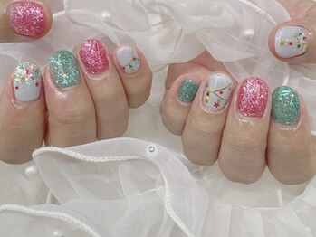 ハニービービー(Honey Bee Bee)/カラフルクリスマスネイル