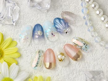 ピッピ 桜新町店(peep PEEP)の写真/【プレミアムコース￥10480/贅沢マンスリープラチナコース￥13280】キラッと輝く指先で気持ちも華やかに♪