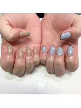 ネイルアンドアイラッシュサロン エスポアール(nail&eyelash salon espoir)/先端フレンチ 75分コース