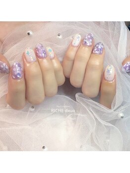 リッシュ ドゥ(RICHE deux)/キラキラ紫陽花ネイル