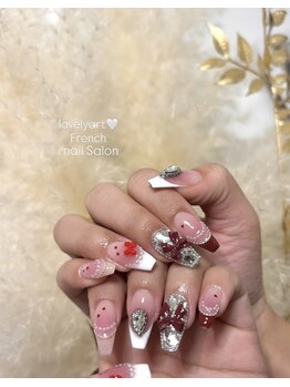 バレンタインネイル