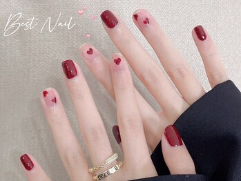 Best Nail 銀座店【ワンホンネイル・スカルプ・パラジェル・上品ジェルネイル】/バイカラー/ハート