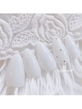 たゆ ネイル(たゆnail)/パラジェルホワイトドットネイル