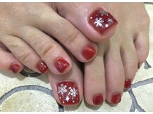 ネイルサロン ティディ(TIDY)/クリスマスフットネイル