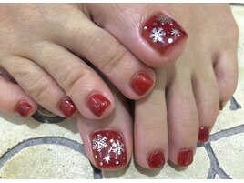 クリスマスフットネイル