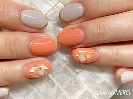 グレージュ&オレンジ☆
