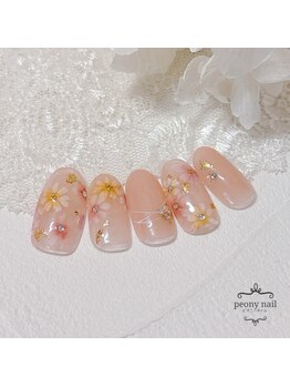 ピオニーネイル(peony nail)/秋の桜　コスモス