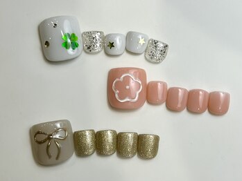 ネイルメゾン 天神店(NAIL MAISON)の写真/【￥7500 フットSコース】韓国系からトレンドデザインまで豊富にご用意♪　足元からかわいくしませんか？☆