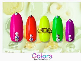 カラフル ネオンアートネイル