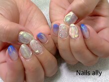 ネイルズアリー 立川店(Nails ally)/氷ネイル×オーロラストーン