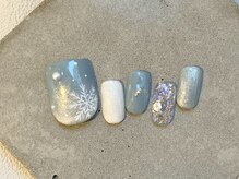 カラ ネイル 中津店(calla nail)/雪の結晶フットネイル