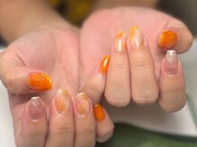 ボタネイル 近鉄八尾駅前店(BOTA NAIL)/ニュアンスネイル/オレンジ