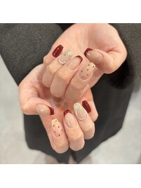 バレンタイン/冬ネイル/フレンチ