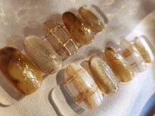 ブルーエヌ(BLUE N)/マグネット×チェックネイル