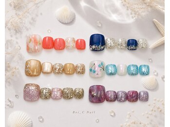 ベイシーネイル(Bei_C Nail)の写真/季節のフットネイル定額デザインと角質除去で、自信が持てる足元を演出して☆