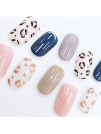 ワンカラー+レオパード