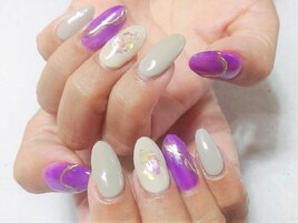 くすみパステルカラーネイル
