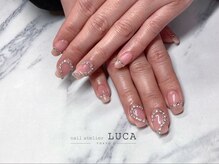ネイルアトリエルカ(nail atelier LUCA)/W-524 大人ストーンハートネイル