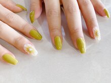 ネイルマジック 仙台一番町店(NAIL MAJIC)/ぷっくりフラワー×ピスタチオ♪