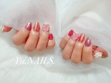 ユーネイルズ 恵比寿(Yu.NAILS.)/ミラー◎リボンパーツデザイン