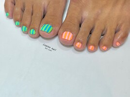 ストライプフットネイル