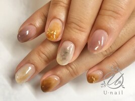 秋カラーニュアンスネイル