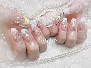 ネイルアンドまつげエクステ リッチエイト 原宿店(Rich8)/パステルフレンチネイル