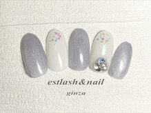 エストラッシュアンドネイル 銀座店(est lash&nail)/ネイビービジューネイル