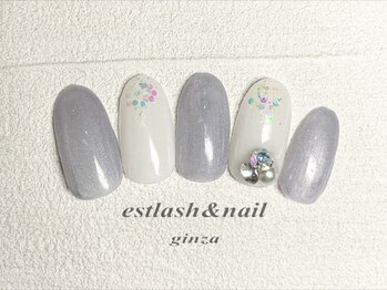 エストラッシュアンドネイル 銀座店(est lash&nail)/ネイビービジューネイル
