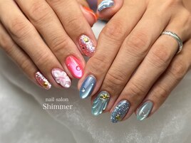 ガラスマグ！夏ネイル
