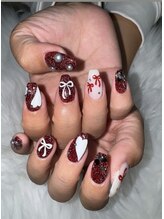 フラワーズネイル(flowers nail)/キラキラ バレンタインネイル